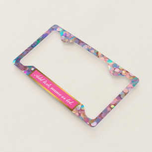 Glitter Opal Modern Holographic Collection License Plate Frame