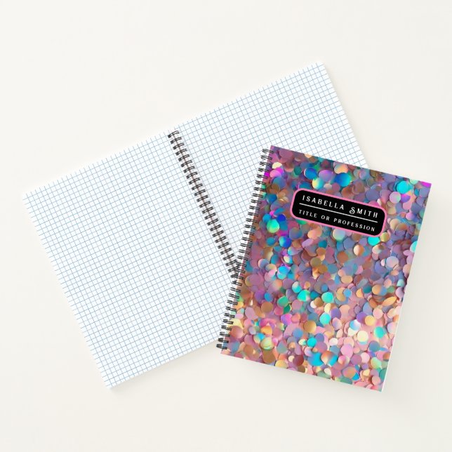 Glitter Opal Modern Holographic Collection Notebook (Inside)