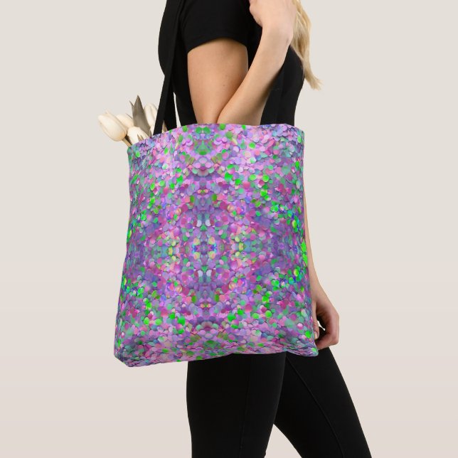 Glitter Opal Modern Holographic Collection Tote Bag (Close Up)