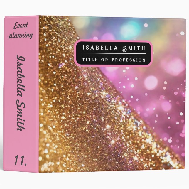 Glitter Opal Popular Holographic Collection 3 Ring Binder (Front/Spine)