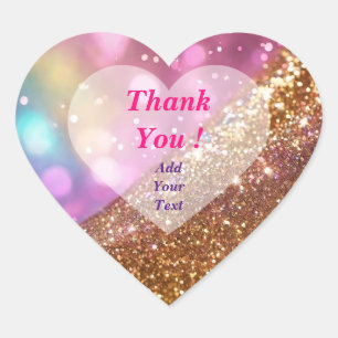 Glitter Opal Popular Holographic Collection Heart Sticker