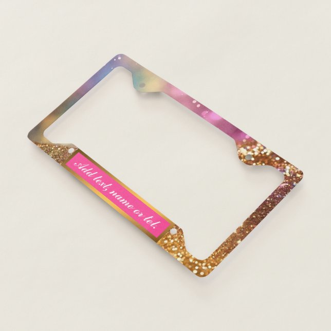 Glitter Opal Popular Holographic Collection License Plate Frame (3/4)