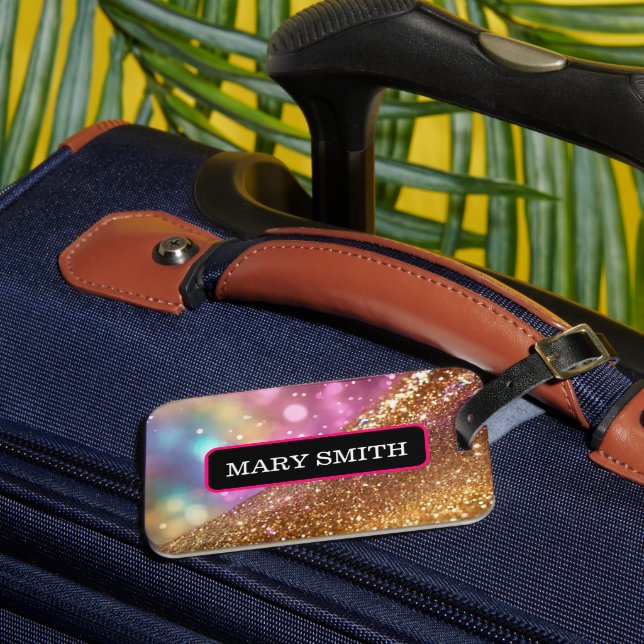 Glitter Opal Popular Holographic Collection Luggage Tag (Front Insitu 3)