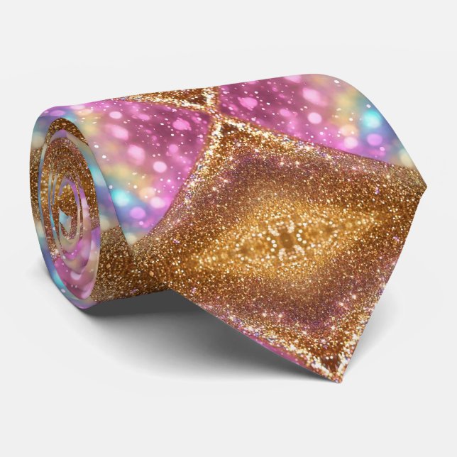 Glitter Opal Popular Holographic Collection Neck Tie (Rolled)