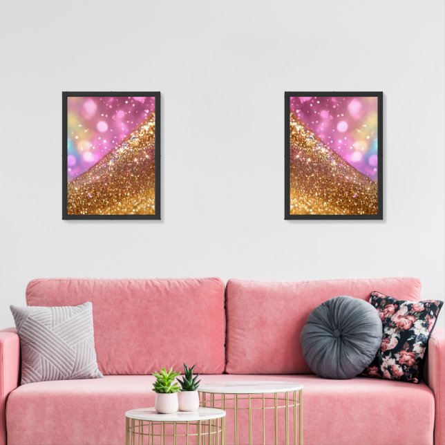 Glitter Opal Popular Holographic Collection Wall Art Sets (Livingroom)