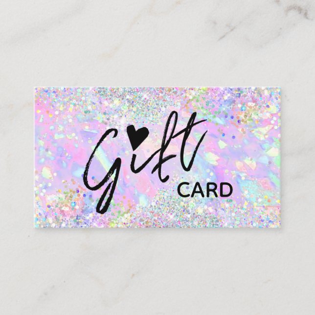 glitter opal texture gift certificate (Front)