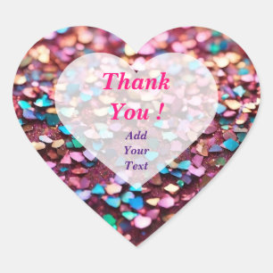 Glitter Opal Trendy Holographic Collection Heart Sticker