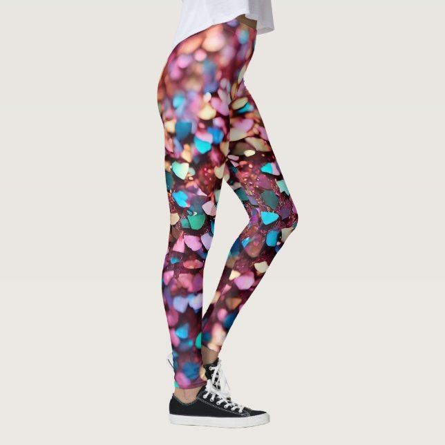 Glitter Opal Trendy Holographic Collection Leggings (Right)