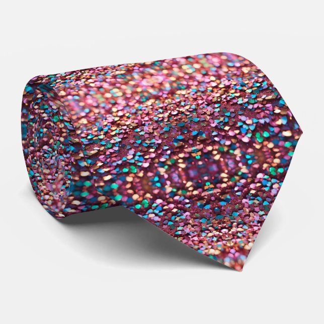 Glitter Opal Trendy Holographic Collection Neck Tie (Rolled)