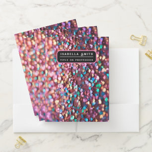 Glitter Opal Trendy Holographic Collection Pocket Folder