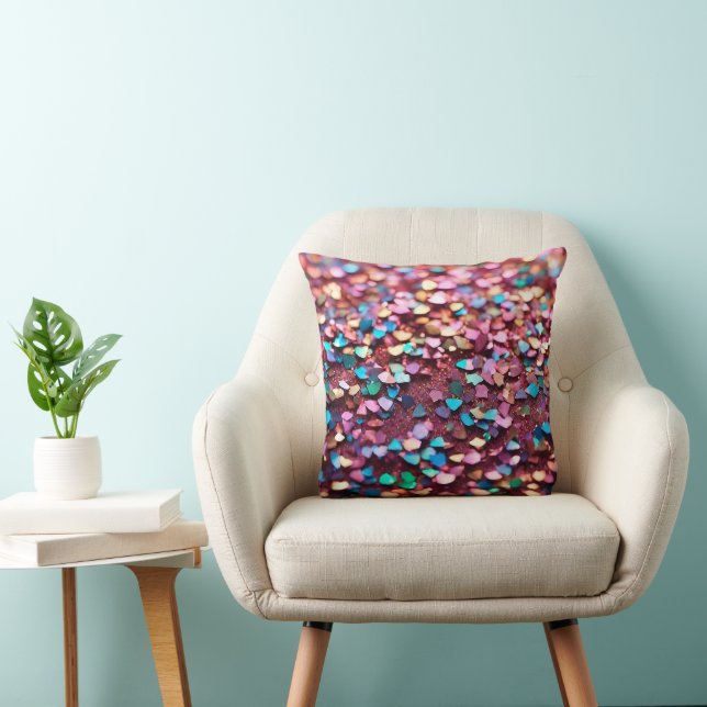 Glitter Opal Trendy Holographic Collection Throw Pillow (Chair)