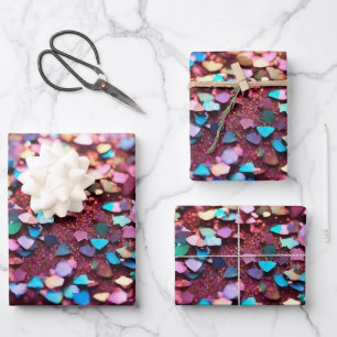 Glitter Opal Trendy Holographic Collection Wrapping Paper Sheets