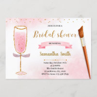 Glitter paint and sip shower invitation