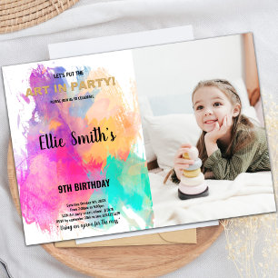 Glitter Paint Birthday Invitation with Photo