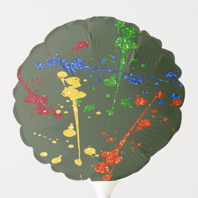 Glitter Paintball Party Paint Splatter Balloon (Front)