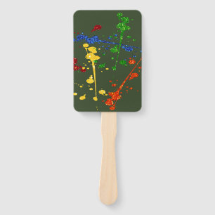 Glitter Paintball Party Paint Splatter Hand Fan