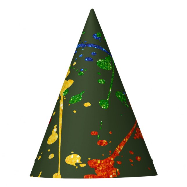 Glitter Paintball Party Paint Splatter Hat (Front)