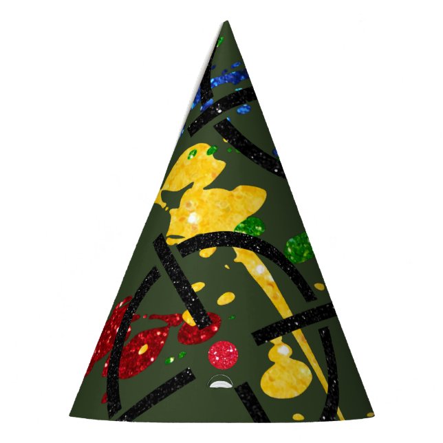 Glitter Paintball Party Targets Party Hat (Left)