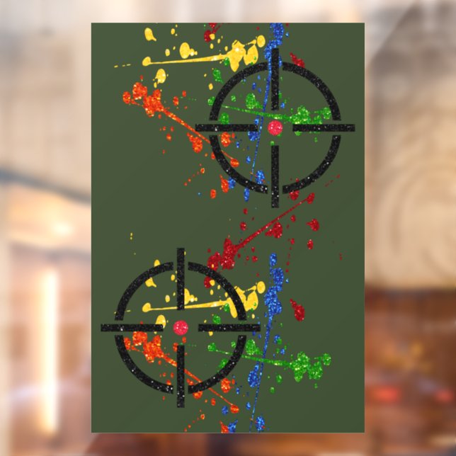 Glitter Paintball Party Targets Window Cling (Sheet 2)