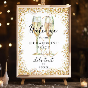 Glitter Party Welcome Sign