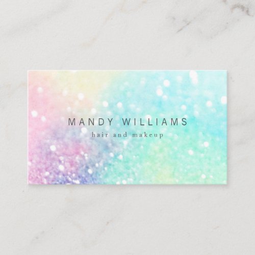 Glitter Pastel Bokeh Girly Colorful Pattern Business Card
