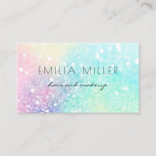 Glitter Pastel Bokeh Girly Colorful Pattern Business Card