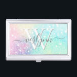 Glitter Pastel Bokeh Girly Colorful Pattern Business Card Case<br><div class="desc">A beautiful multicolor pastel glitter pattern,  that you can personalize with your custom details.</div>