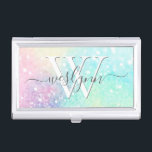Glitter Pastel Bokeh Girly Colorful Pattern Business Card Case<br><div class="desc">A beautiful multicolor pastel glitter pattern,  that you can personalize with your custom details.</div>