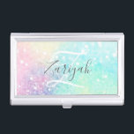Glitter Pastel Bokeh Girly Colorful Pattern Business Card Case<br><div class="desc">A beautiful multicolor pastel glitter pattern,  that you can personalize with your custom details.</div>