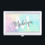 Glitter Pastel Bokeh Girly Colorful Pattern Business Card Case<br><div class="desc">A beautiful multicolor pastel glitter pattern,  that you can personalize with your custom details.</div>
