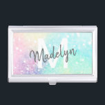 Glitter Pastel Bokeh Girly Colorful Pattern Business Card Case<br><div class="desc">A beautiful multicolor pastel glitter pattern,  that you can personalize with your custom details.</div>