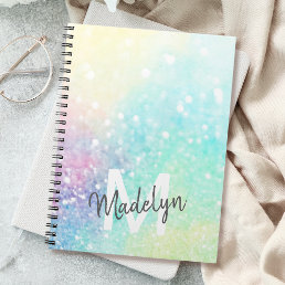 Glitter Pastel Bokeh Girly Colorful Pattern Notebook