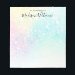 Glitter Pastel Bokeh Girly Colorful Pattern Notepad<br><div class="desc">A beautiful multicolor pastel glitter pattern,  that you can personalize with your custom details.</div>