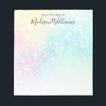 Glitter Pastel Bokeh Girly Colorful Pattern Notepad<br><div class="desc">A beautiful multicolor pastel glitter pattern,  that you can personalize with your custom details.</div>