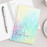 Glitter Pastel Bokeh Girly Colorful Pattern Planner<br><div class="desc">A beautiful multicolor pastel glitter pattern,  that you can personalize with your custom details.</div>