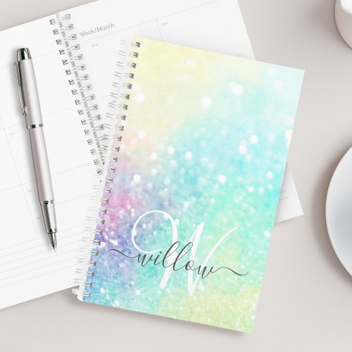 Glitter Pastel Bokeh Girly Colorful Pattern Planner