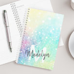 Glitter Pastel Bokeh Girly Colorful Pattern Planner<br><div class="desc">A beautiful multicolor pastel glitter pattern,  that you can personalize with your custom details.</div>