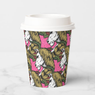 Glitter Pastle Pink Warrior Unicorn Paper Cups