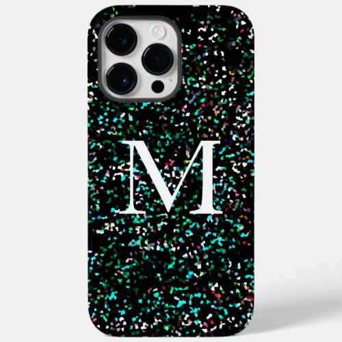 Glitter Patterns Monograms Colorful Bright Black Case_Mate iPhone 14 Pro Max Case