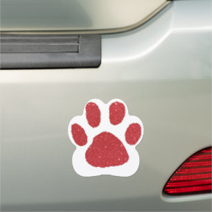 Glitter pawprint car magnet