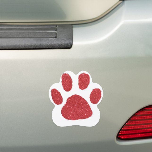 Glitter pawprint car magnet (In Situ)