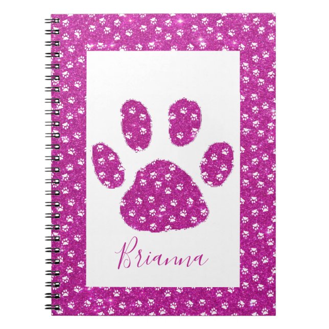 Glitter pawprint notebook (Front)