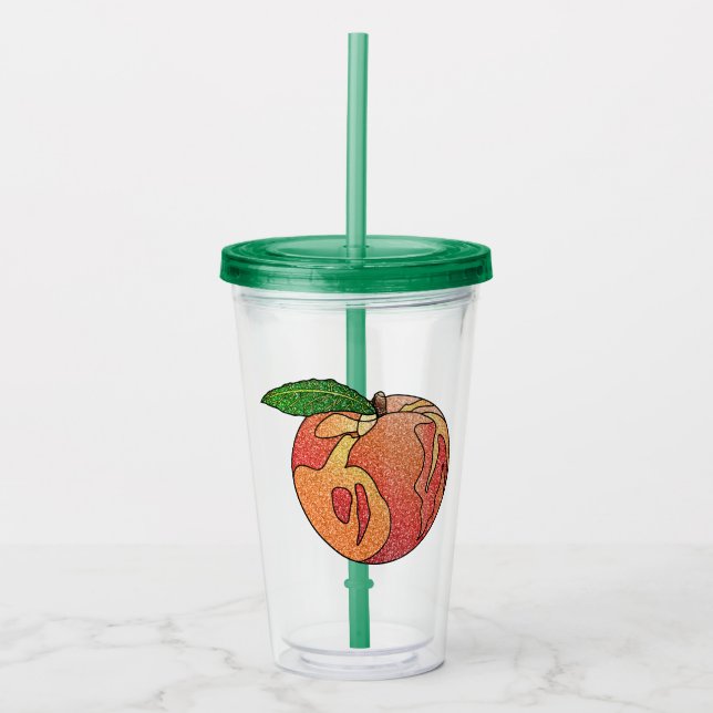 Glitter Peach Acrylic Tumbler (Front)