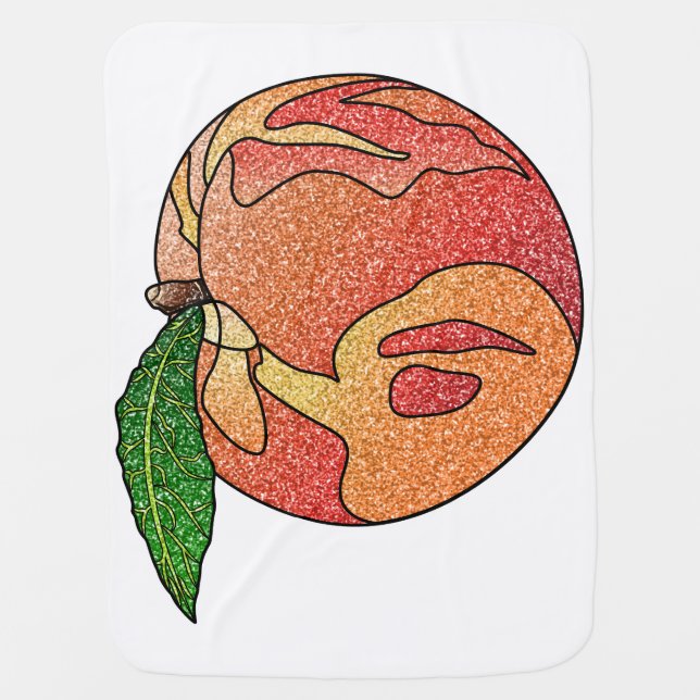Glitter Peach Baby Blanket (Front)