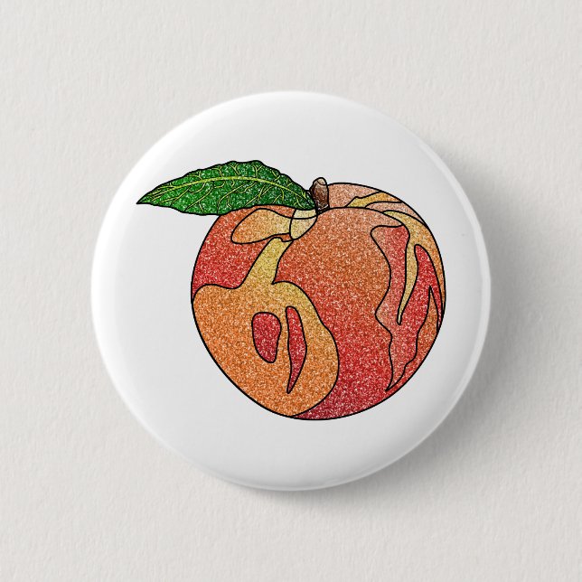 Glitter Peach Button (Front)