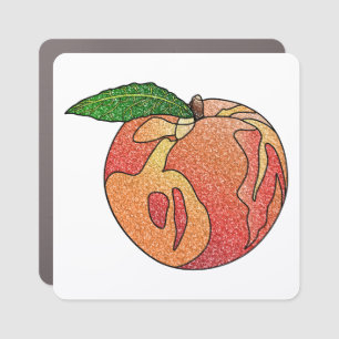 Glitter Peach Car Magnet