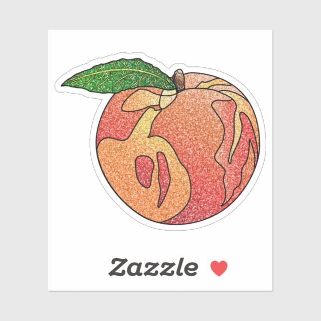 Glitter Peach Custom-Cut Vinyl Stickers (Sheet)