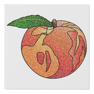 Glitter Peach Faux Canvas Print