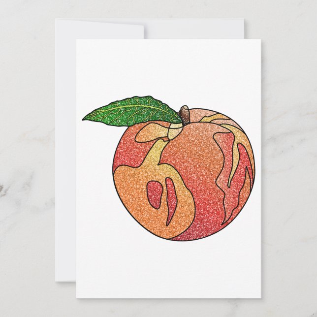 Glitter Peach Holiday Card (Front)