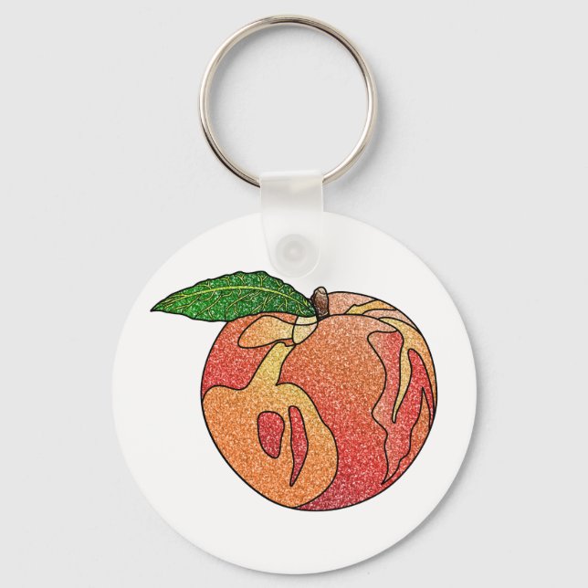 Glitter Peach Keychain (Front)